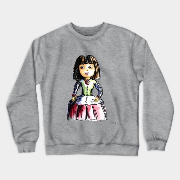 Menina Dora Crewneck Sweatshirt by Luis Quintano